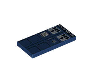 LEGO Bleu foncé Tuile 2 x 4 avec Police Boîte (23894 / 87079)