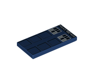 LEGO Dark Blue Tile 2 x 4 with Police Box (23895 / 87079)