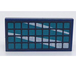 LEGO Bleu foncé Tuile 2 x 4 avec Solar Panneau Autocollant (87079)