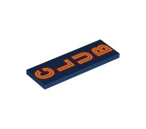 LEGO Dark Blue Tile 2 x 6 with "CLUB" (69729 / 101787)