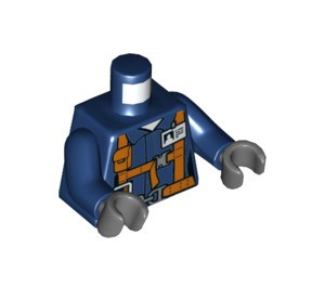 LEGO Blu scuro Busto con Overrals con Corpo Harness (973 / 76382)