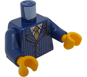 LEGO Donkerblauw Torso met Pinstripe Jasje, Gold Tie en Pen (76382 / 88585)