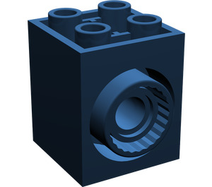 LEGO Dark Blue Turntable Brick 2 x 2 x 2 with 2 Holes and Click Rotation Ring (41533)