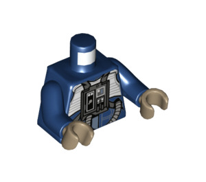 LEGO Mørkeblå U-Vinge Pilot Minifig Torso (973 / 76382)