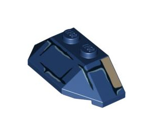 LEGO Dark Blue Wedge 2 x 4 Triple with Scarab Bricks (47759 / 93909)