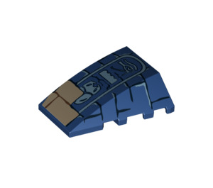 LEGO Dark Blue Wedge 4 x 4 Triple Curved without Studs with Brick & Hieroglyphic (47753 / 93899)