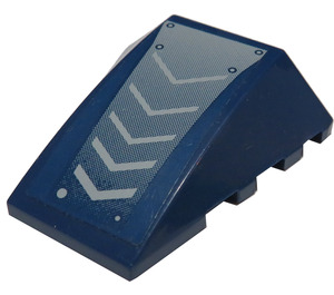 LEGO Dark Blue Wedge 4 x 4 Triple Curved without Studs with Rivets and Arrows Sticker (47753)