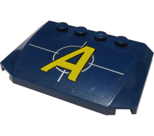 LEGO Dark Blue Wedge 4 x 6 Curved with Agents Logo Sticker (52031)