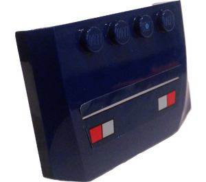 LEGO Dark Blue Wedge 4 x 6 Curved with Emergency Lights Sticker (52031)