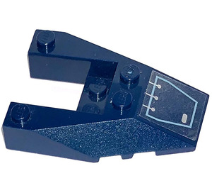LEGO Dark Blue Wedge 6 x 4 Cutout with Silver Circuitry (Left) Sticker with Stud Notches (6153)