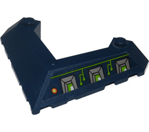 LEGO Dark Blue Wedge 6 x 8 (45°) with Pointed Cutout with Circuitry (Left) Sticker (22390)