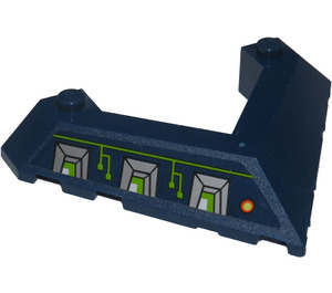 LEGO Dark Blue Wedge 6 x 8 (45°) with Pointed Cutout with Circuitry (Right) Sticker (22390)