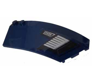 LEGO Dark Blue Wedge Curved 3 x 8 x 2 Right with ‘STARK INDUSTRIES’ and Silver Vent (Right) Sticker (41749)