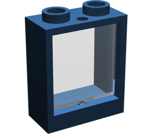 LEGO Dark Blue Window 1 x 2 x 2 without Sill with Transparent Glass