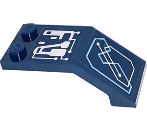 LEGO Dark Blue Windscreen 2 x 5 x 1.3 with Circuitry and Plates (Left) Sticker (6070)