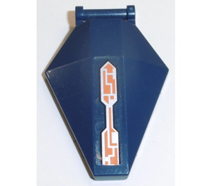 LEGO Dark Blue Windscreen 4 x 5 with Handle with Orange and Silver Circuitry Sticker (27262)