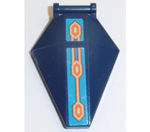 LEGO Dark Blue Windscreen 4 x 5 with Handle with Orange and Yellow Lines and Hexagons Sticker (27262)