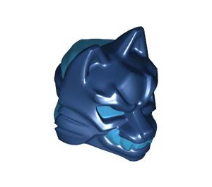 LEGO Dunkelblau Wolf Maske mit Dunkles Azur Augen und Zähne (4919)