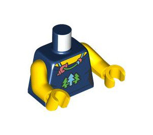 LEGO Dunkelblau Frau (Coiled & Parted Haar) Minifigur Torso (973 / 76382)