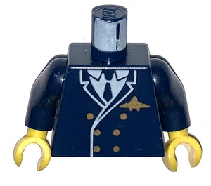 LEGO Donkerblauw World City Pilot Torso (973 / 73403)
