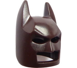 LEGO Tummanruskea Batman Cowl Naamio kulmikkailla korvilla (10113 / 28766)