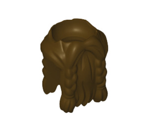 LEGO Dark Brown Beard with Braids and Long Hair (60749)