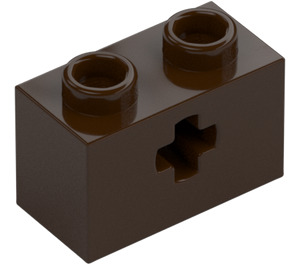 LEGO Dark Brown Brick 1 x 2 with Axle Hole ('+' Opening and Bottom Tube) (31493 / 32064)