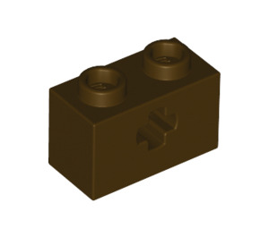 LEGO Dark Brown Brick 1 x 2 with Axle Hole ('+' Opening and Bottom Tube) (31493 / 32064)