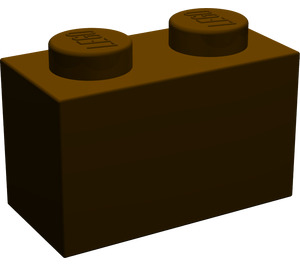 LEGO Dark Brown Brick 1 x 2 without Bottom Tube (3065 / 35743)