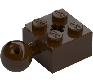 LEGO Dark Brown Brick 2 x 2 with Ball Joint and Axlehole with Holes in Ball (57909)