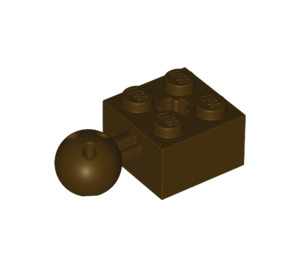 LEGO Dark Brown Brick 2 x 2 with Ball Joint and Axlehole with Holes in Ball (57909)