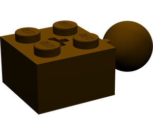 LEGO Dark Brown Brick 2 x 2 with Ball Joint and Axlehole without Holes in Ball (57909)