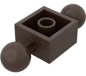 LEGO Dark Brown Brick 2 x 2 with Two Ball Joints without Holes in Ball (57908)