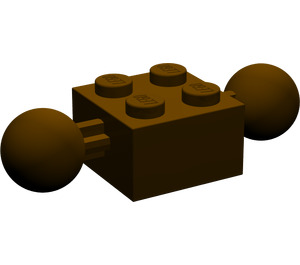 LEGO Donkerbruin Steen 2 x 2 met Twee Bal Joints zonder gaten in Ball (57908)