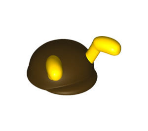 LEGO Dark Brown Cap with Flexible Rubber Yellow Antennae (78893)