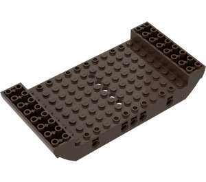 LEGO Mørk brun Senter Hull 8 x 16 x 2.3 med Hull (95227)