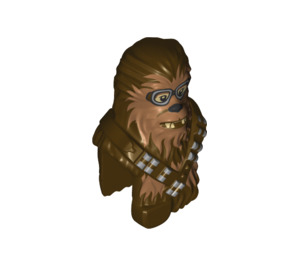 LEGO Dunkelbraun Chewbacca Kopf mit Crossed Bandoliers und Goggles (39446)