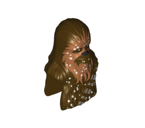 LEGO Donkerbruin Chewbacca Hoofd met Snow (91806)