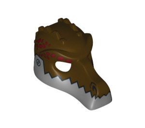 LEGO Dunkelbraun Krokodil Maske mit Silber Jaw (12551 / 12839)