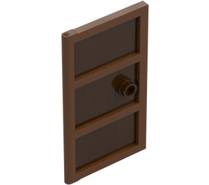 LEGO Dark Brown Door 1 x 4 x 6 with 3 Panes and Reddish Brown Glass and Stud Handle (60797)