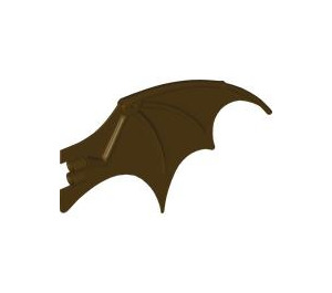 LEGO Dark Brown Dragon Wing 19 x 11 with Transparent Black Trailing Edge (51342 / 57004)