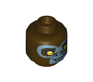 LEGO Dark Brown G'Loona Head (Recessed Solid Stud) (3626 / 14052)