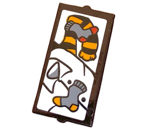 LEGO Dark Brown Glass for Window 1 x 2 x 3 with Shirt, Scarf and Socks Sticker (35287)