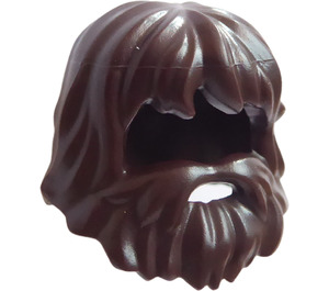 LEGO Dark Brown Hair with Beard and Mouth Hole (86396 / 87999)