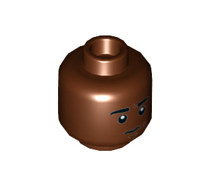 LEGO Dark Brown Head Finn (Recessed Solid Stud) (3626 / 36820)