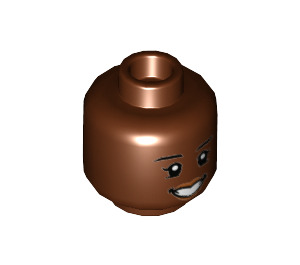 LEGO Dark Brown Head - Mae Jemison (Recessed Solid Stud) (3626 / 37359)