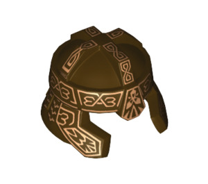 LEGO Dark Brown Helmet with Armor Panels with Copper Markings  (11800)