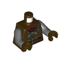 LEGO Dunkelbraun Klatooinian Raider mit Neck Rüstung Minifigur Torso (973 / 76382)