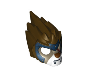 LEGO Dark Brown Lion Mask with Dark Tan Face and Dark Blue Headpiece (11129 / 13043)
