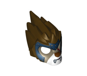 LEGO Marron Foncé Lion Masquer avec Bronzer Foncé Face et Dark Bleu Headpiece (11129 / 13043)